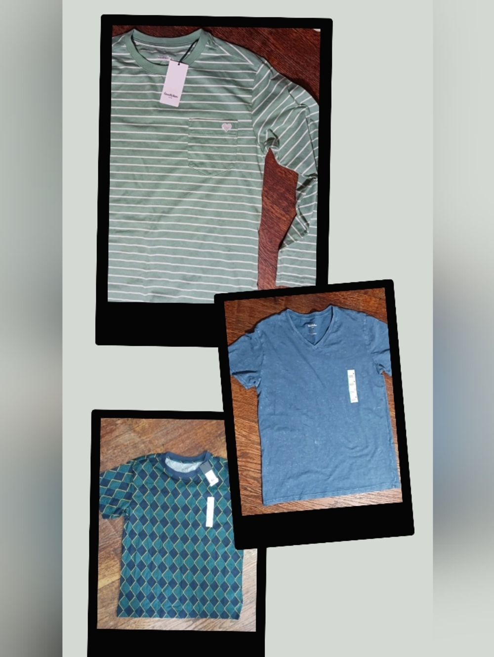 Mens Size Medium T Shirt Lot, New , Short + Long Sleeve Embroidered Graphic